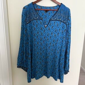 J. Jill Blue Paisley Women's Top